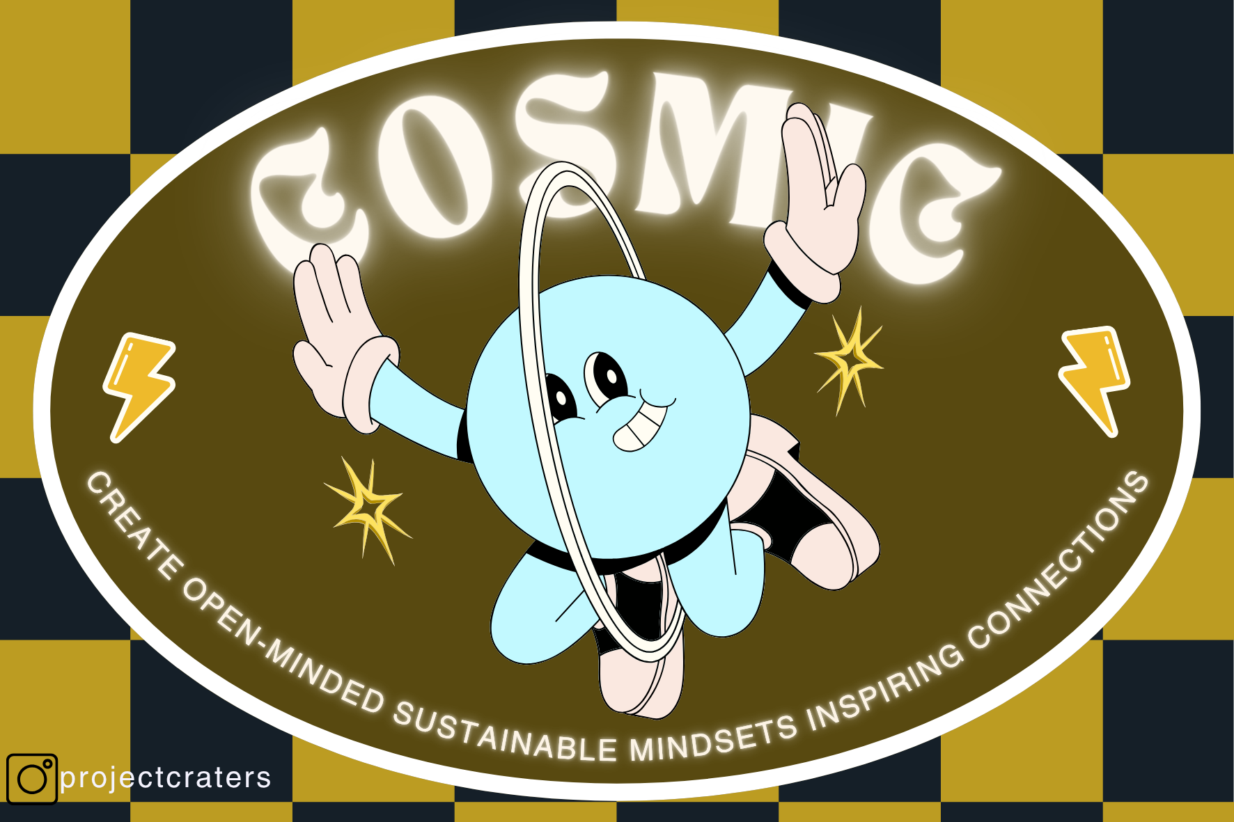 COSMIC sticker: create open minded sustainable mindsets inspiring connections